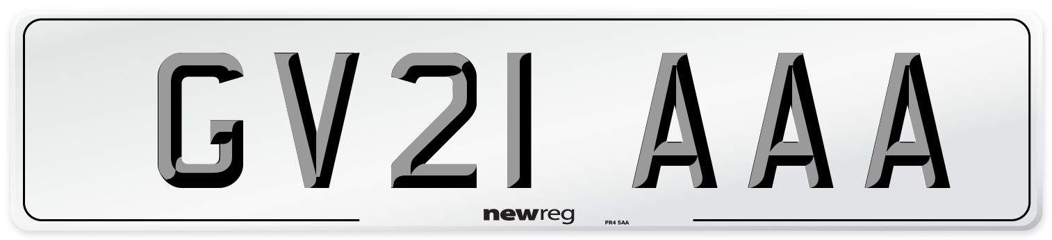 GV21 AAA Number Plate from New Reg